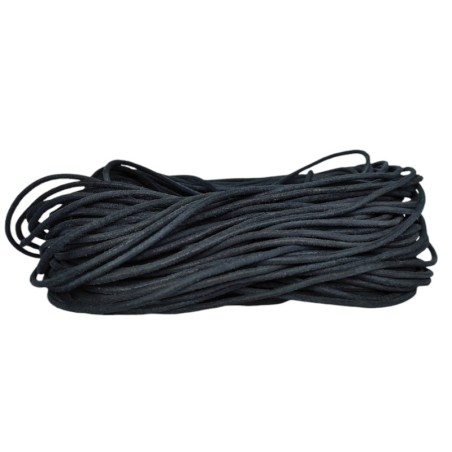 Genuine Leather Cord Round 3mm Not Polished Dark Graphite Matte