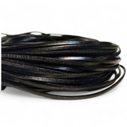 3x2mm Black Genuine Leather Cord Flat