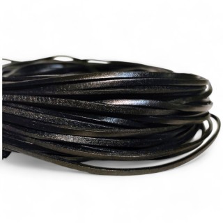 Genuine Leather Cord Flat 3x2mm Black