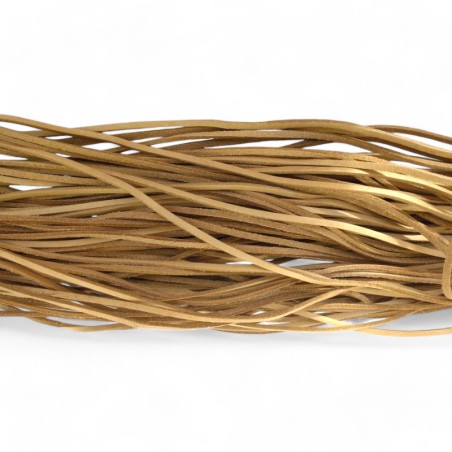 4x2mm Flat Natural Leather Cord - Genuine Leather