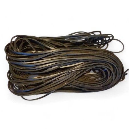 Genuine Leather Cord Flat 4x3mm Black