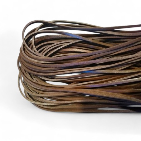 Genuine Leather Cord Flat 4x3mm Dark Brown