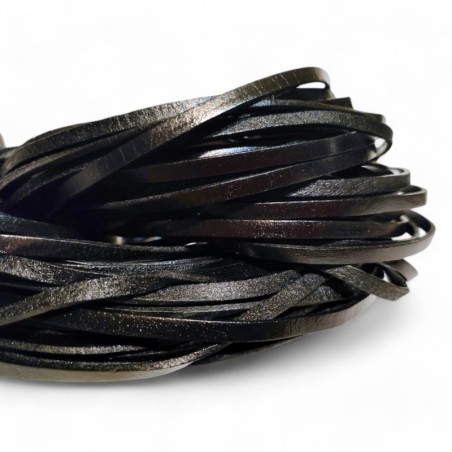 Genuine Leather Cord Flat 5x2mm Black