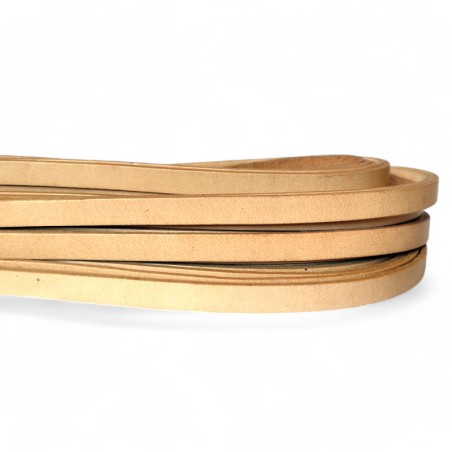 Genuine Leather Cord Flat 8x2mm Natural
