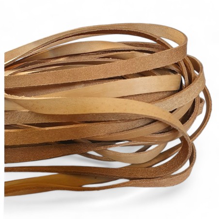 Genuine Leather Cord Flat 10x2mm Natural