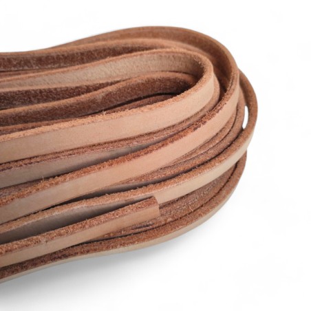 Genuine Leather Cord Flat 10x3mm Natural