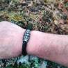 Men's leather bracelet with stainless steel clasp.