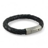 Men's leather bracelet with stainless steel clasp.