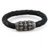 Men's leather bracelet with stainless steel clasp.