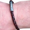 Men's leather bracelet with stainless steel clasp.