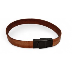 copy of 50 pcs Brown Vintage Colour Leather Bracelets With Personalized Engraving Silver colour clasp BR002