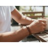 copy of 50 pcs Brown Vintage Colour Leather Bracelets With Personalized Engraving Silver colour clasp BR002