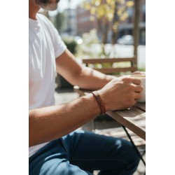 50 pcs Brown Vintage Colour Leather Bracelets With Laser  Engraving Black colour clasp. B04