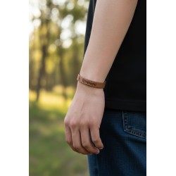 50 pcs Leather Bracelets With Laser Engraving Silver coulor clasp. B08