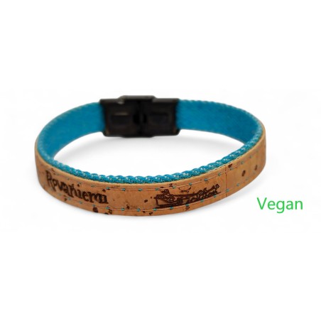 50 pcs Cork Bracelet with laser Engraving Black colour clasp. B05