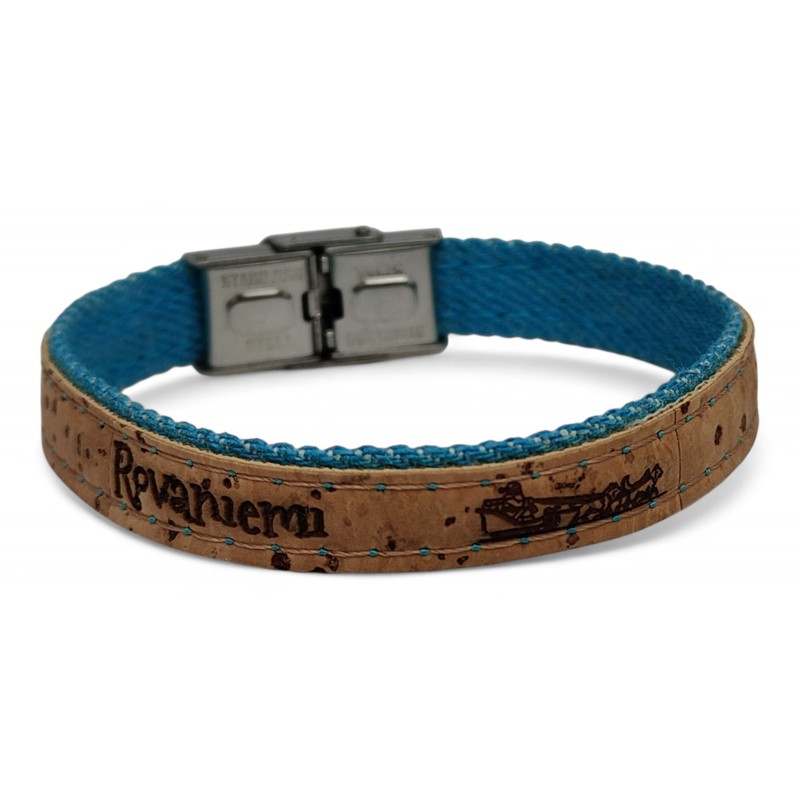 50 pcs Cork Bracelet with Laser Engraving Silver colour clasp. B06