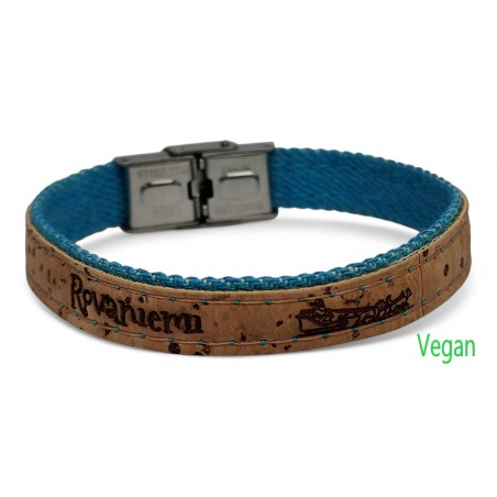 50 pcs Cork Bracelet with Laser Engraving Silver colour clasp. B06